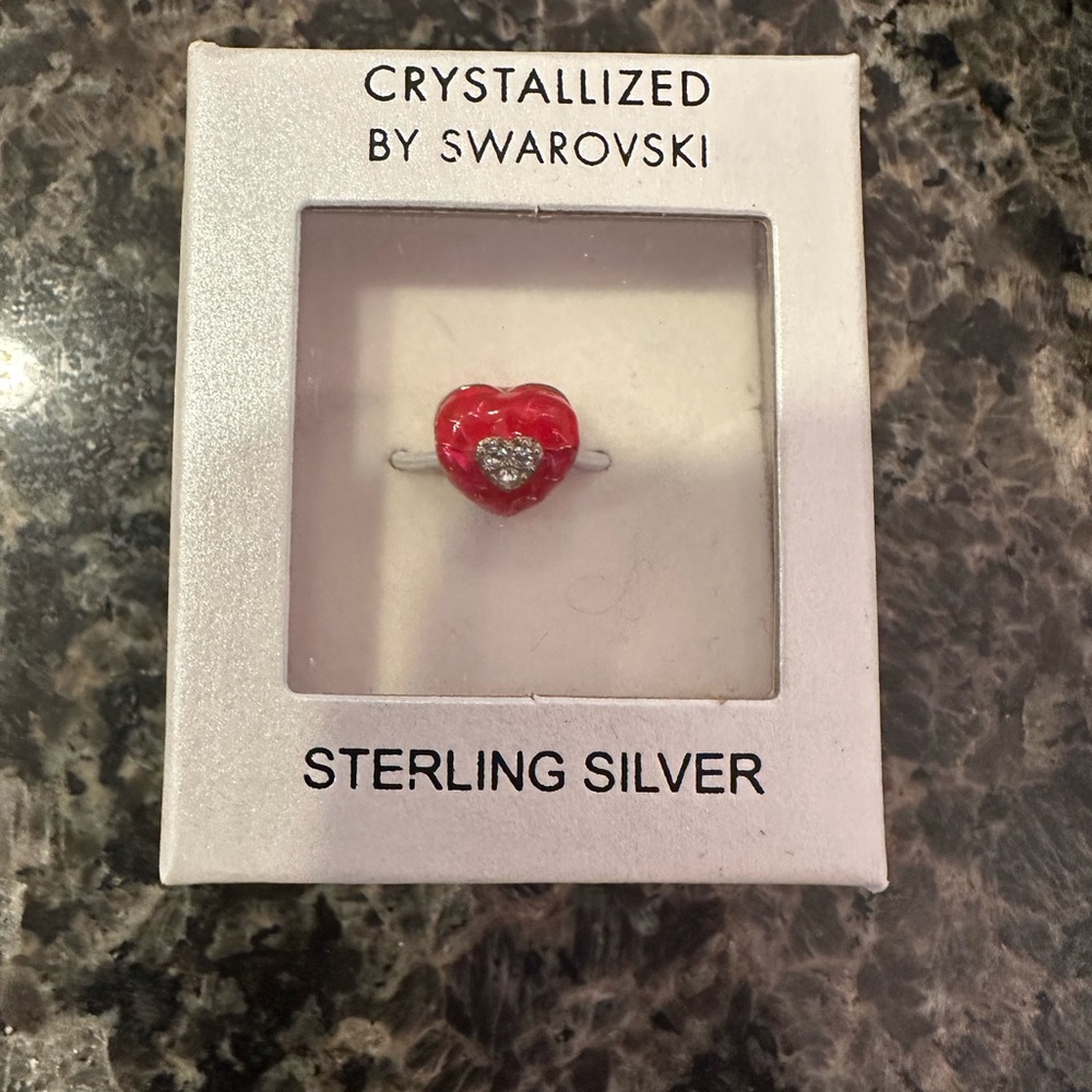 Swarovski Red Crystal Heart Bead.